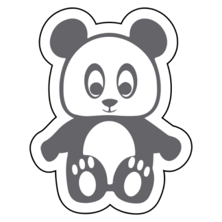 Hugging Panda Sticker (Grey)